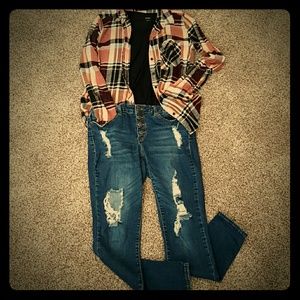 Distressed High-Waisted Jeans